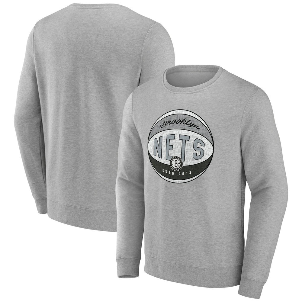 Gray Brooklyn Nets Hard Color Pullover Sweatshirt | NBA