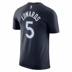 Navy Anthony Edwards Minnesota Timberwolves Icon 2022/23 Name & Number T-Shirt | NBA
