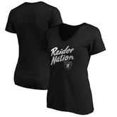 Las Vegas Raiders Women's Hometown Collection Raider Nation V-Neck T-Shirt | NFL Discount