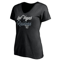 Las Vegas Raiders Women's Long Stride V-Neck T-Shirt | NFL New
