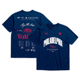 Navy Philadelphia 76ers Bleacher Report x Unisex World Tour T-Shirt | NBA