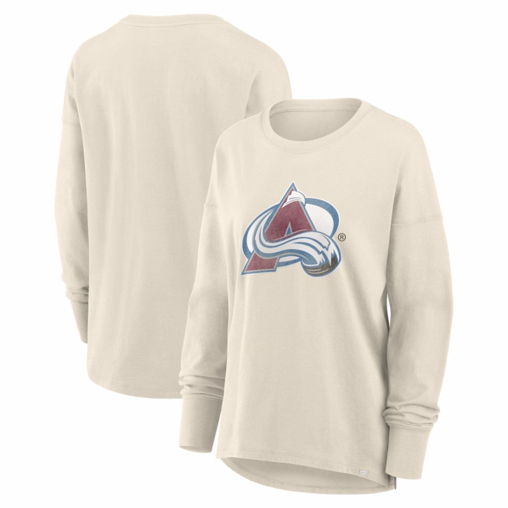 Colorado Avalanche Fanatics Women's Distressed Logo Long Sleeve T-Shirt - NHL T-shirts