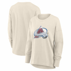 Colorado Avalanche Fanatics Women's Distressed Logo Long Sleeve T-Shirt - NHL T-shirts