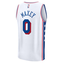 White Tyrese Maxey Philadelphia 76ers Fast Break Replica Player Jersey | NBA