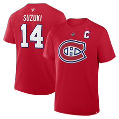 Nick Suzuki Montreal Canadiens Fanatics Authentic Stack Name & Number T-Shirt - NHL T-shirts
