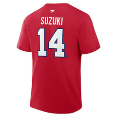 Nick Suzuki Montreal Canadiens Fanatics Authentic Stack Name & Number T-Shirt - NHL T-shirts
