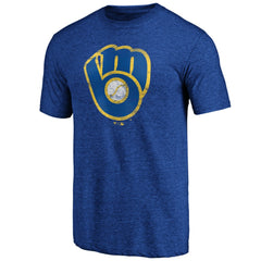 Milwaukee Brewers Official Logo Tri-Blend T-Shirt - MLB T-shirts