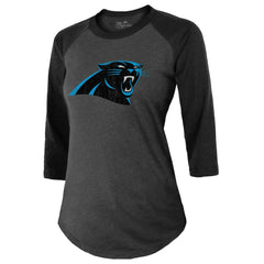 Carolina Panthers Bryce Young Majestic Threads Women's Player Name & Number Tri-Blend 3/4-Sleeve Fitted T-Shirt | NFL Hot