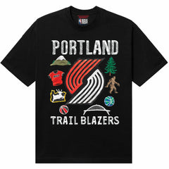 Black Portland Trail Blazers NBA x MARKET Unisex Claymation T-Shirt | NBA