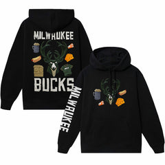 Black Milwaukee Bucks NBA x MARKET Unisex Claymation Pullover Hoodie | NBA