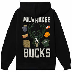 Black Milwaukee Bucks NBA x MARKET Unisex Claymation Pullover Hoodie | NBA