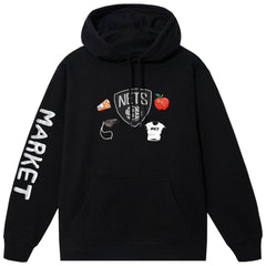 Black Brooklyn Nets NBA x MARKET Unisex Claymation Pullover Hoodie | NBA