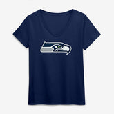 Seattle Seahawks Logo Athletic Women's Primary Logo V-Neck T-Shirt | NFL Hot