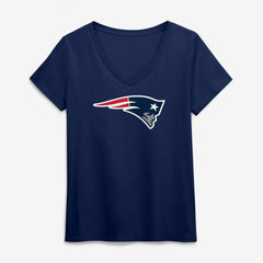 New England Patriots Logo Athletic Women's Primary Logo V-Neck T-Shirt | NFL Sale
