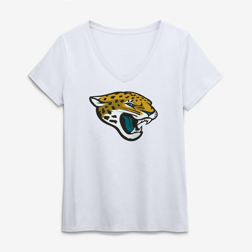 Jacksonville Jaguars Logo Athletic Women's Primary Logo V-Neck T-Shirt | NFL Discount