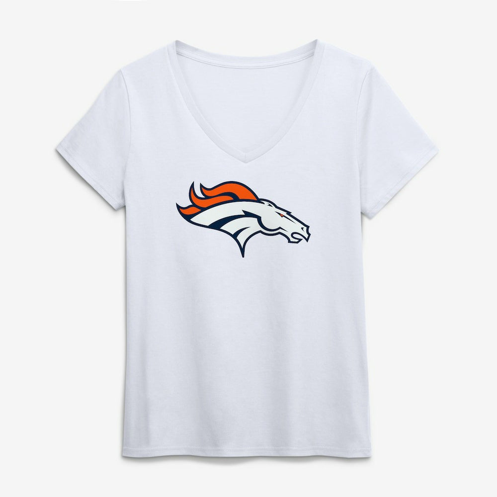 Denver Broncos Logo Athletic Women's Primary Logo V-Neck T-Shirt | NFL Online