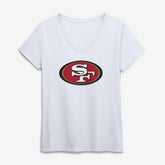 San Francisco 49ers Logo Athletic Women's Primary Logo V-Neck T-Shirt | NFL US