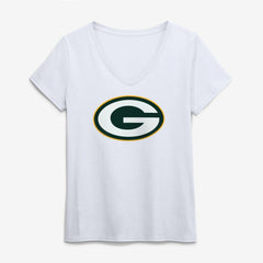 Green Bay Packers Logo Athletic Women's Primary Logo V-Neck T-Shirt | NFL US