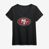 San Francisco 49ers Logo Athletic Women's Primary Logo V-Neck T-Shirt | NFL Outlet