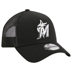 Miami Marlins New Era A-Frame 9FORTY Trucker Adjustable Hat - MLB Hats