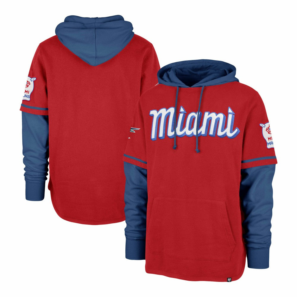 Miami Marlins '47 City Connect Trifecta Shortstop Pullover Hoodie - MLB Hoodies