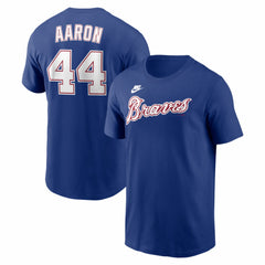 Hank Aaron Atlanta Braves Nike Cooperstown Collection Name & Number T-Shirt - MLB T-shirts