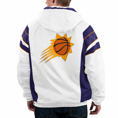 White Phoenix Suns Starter Home Team Hoodie Half-Zip Jacket | NBA