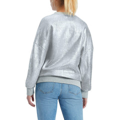 Silver Chicago Bulls Tommy Jeans Women's Tracy Pullover Sweatshirt | NBA