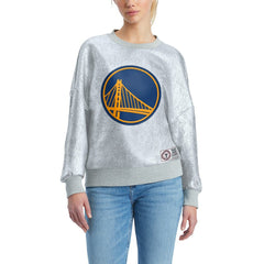 Silver Golden State Warriors Tommy Jeans Women's Tracy Pullover Sweatshirt sale | NBA
