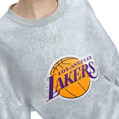 Silver Los Angeles Lakers Tommy Jeans Women's Tracy Pullover Sweatshirt | NBA