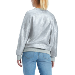 Silver Phoenix Suns Tommy Jeans Women's Tracy Pullover Sweatshirt | NBA