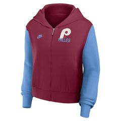 Philadelphia Phillies Nike Women's Cooperstown Collection Cropped Full-Zip Hoodie - MLB Hoodies