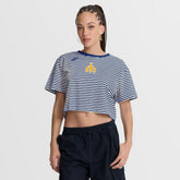 Seattle Mariners Nike Women's Cooperstown Collection Striped Cropped T-Shirt - MLB T-shirts