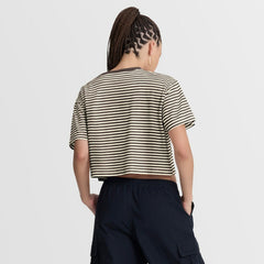 San Diego Padres Nike Women's Cooperstown Collection Striped Cropped T-Shirt - MLB T-shirts