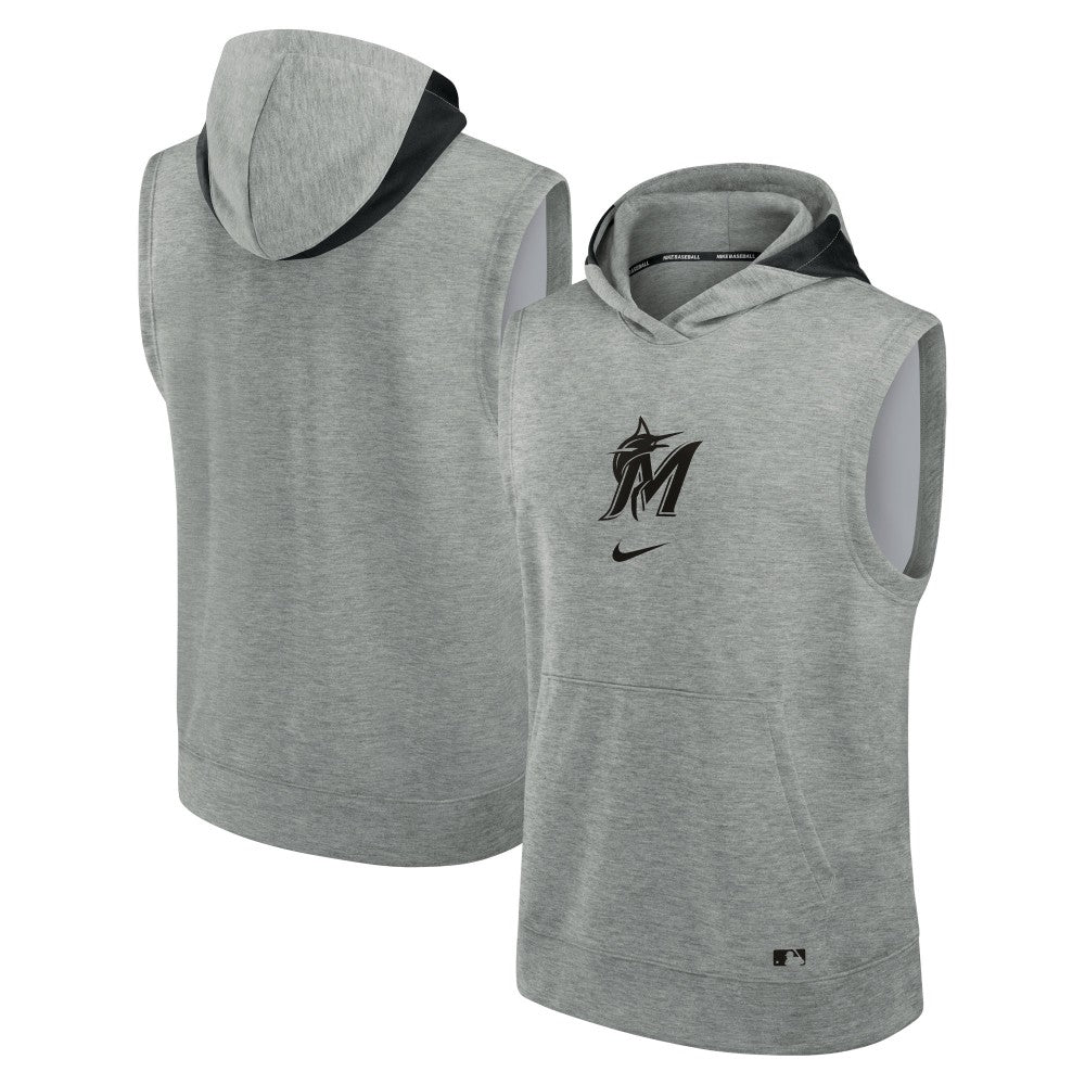 Miami Marlins Nike Authentic Collection Early Work Dri-FIT Sleeveless Hoodie - MLB Hoodies