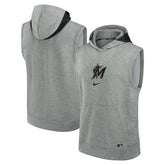 Miami Marlins Nike Authentic Collection Early Work Dri-FIT Sleeveless Hoodie - MLB Hoodies