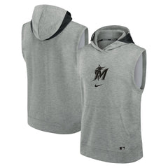 Miami Marlins Nike Authentic Collection Early Work Dri-FIT Sleeveless Hoodie - MLB Hoodies