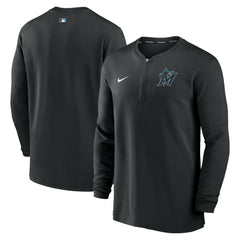 Miami Marlins Nike Authentic Collection Game Time Performance Quarter-Zip Top - MLB Tops