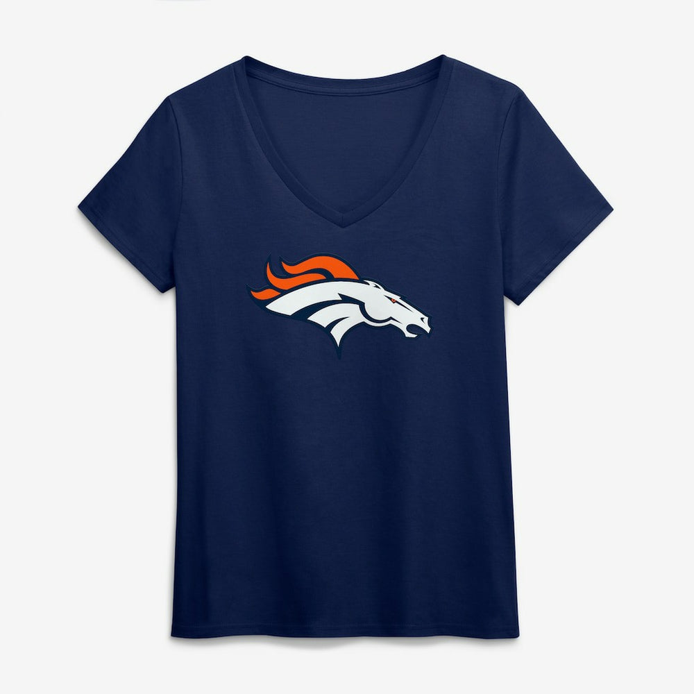Denver Broncos Logo Athletic Women's Primary Logo V-Neck T-Shirt | NFL Outlet
