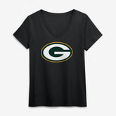 Green Bay Packers Logo Athletic Women's Primary Logo V-Neck T-Shirt | NFL Discount