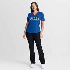 Texas Rangers Fanatics Women's Diva Race Ahead Raglan V-Neck T-Shirt - MLB T-shirts