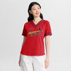St. Louis Cardinals Fanatics Women's Diva Race Ahead Raglan V-Neck T-Shirt - MLB T-shirts