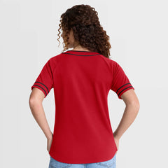 Cincinnati Reds Fanatics Women's Diva Race Ahead Raglan V-Neck T-Shirt - MLB T-shirts