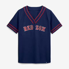 Boston Red Sox Fanatics Women's Diva Race Ahead Raglan V-Neck T-Shirt - MLB T-shirts