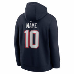 New England Patriots Drake Maye Player Name & Number Fleece Hoodie | NFL Discount