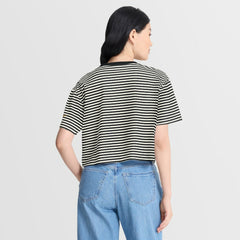 Pittsburgh Steelers Women's Striped Cropped T-Shirt | NFL Outlet