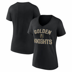 Vegas Golden Knights Logo Athletic Women's Arch Victory V-Neck T-Shirt - NHL T-shirts