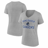 Vancouver Canucks Logo Athletic Women's Arch Victory V-Neck T-Shirt - NHL T-shirts