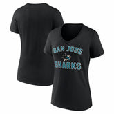 San Jose Sharks Logo Athletic Women's Arch Victory V-Neck T-Shirt - NHL T-shirts
