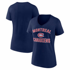 Montreal Canadiens Logo Athletic Women's Arch Victory V-Neck T-Shirt - NHL T-shirts